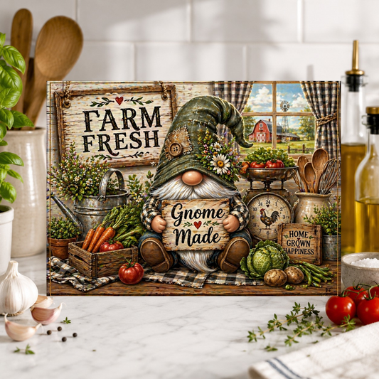 Farm Fresh Gnome Cutting Board